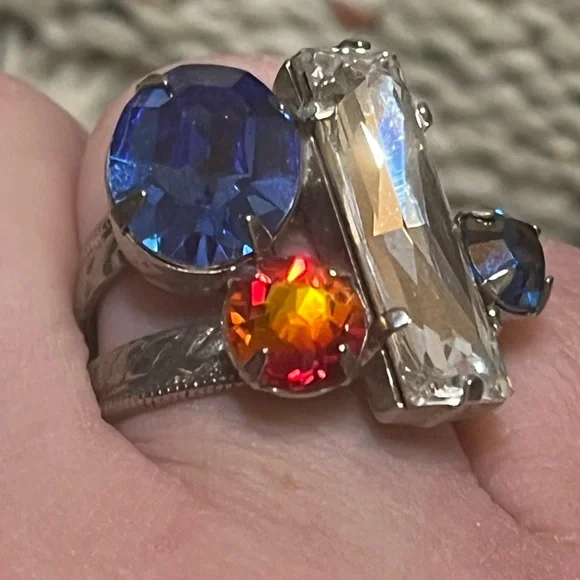 Sorrelli Blue and Red Crystal Ring - Picture 8 of 11